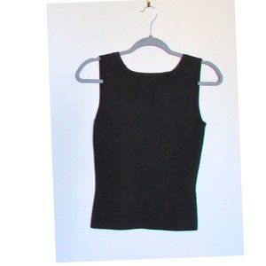 Vintage Urchin Sleeveless Black Sweater with Bow Detail on Neckline